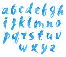 Brush type alphabet watercolor