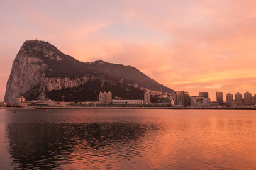Sunset over the Rock of Gibraltar