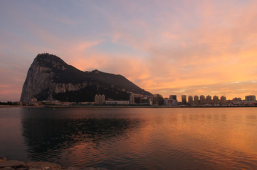 Sunset over the Rock of Gibraltar