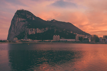 Sunset over the Rock of Gibraltar