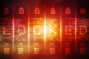 2d illustration Safety concept: Closed Padlock on digital background