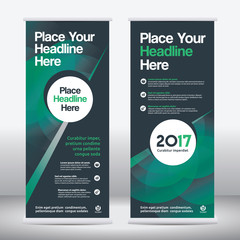 Green Color Scheme with City Background 
Business Roll Up Design Template.Flag Banner Design. Can be adapt to Brochure, Annual Report, Magazine,Poster, Corporate 
Presentation,Flyer, Website