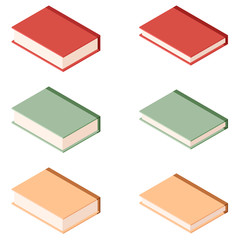 Set of books isometric icons2