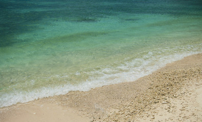 Fototapeta na wymiar Nice green sea with beach