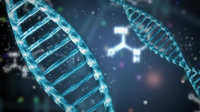 double helix model of human DNA animation