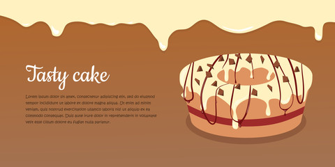 Bon Appetit. Festive Cake Web Banner. Chocolate