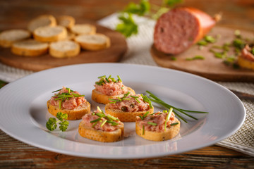 Savory smoked teewurst