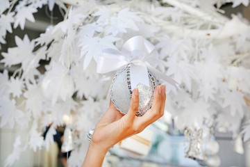 Hanging gift boxes decoration for Christmas and happy new year.