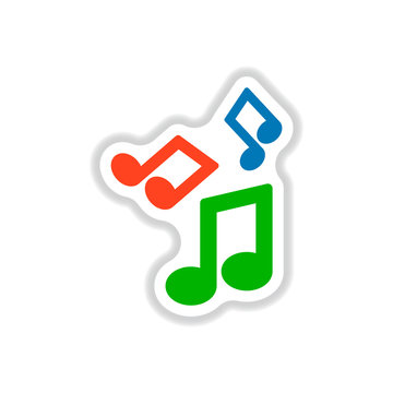 color label design collection of music note