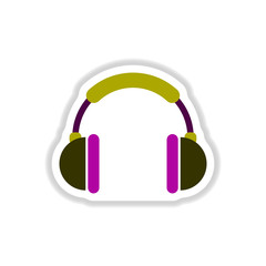 color label design earphones of music headphones