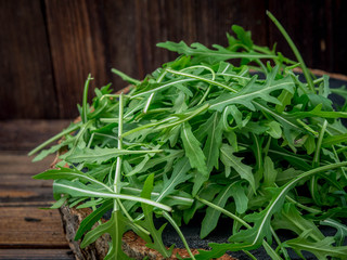 Fresh arugula, close up