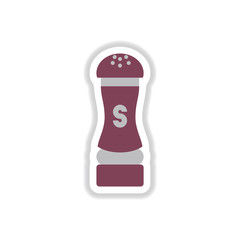 Label icon on design sticker collection salt shaker