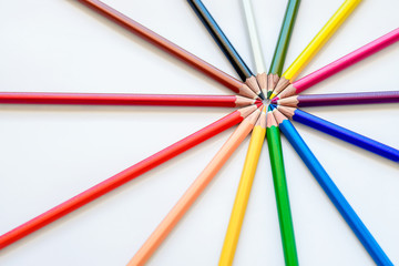 Bunch of sharp colorful pencils