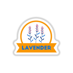 Label icon on design sticker collection kitchenware seasoning lavender with ribbon