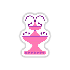 Label icon on design sticker collection fountain
