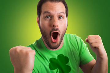 Man celebrating St. Patrick's day
