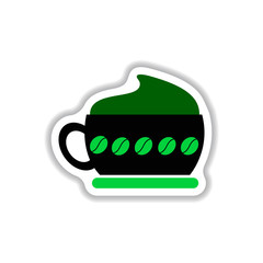 Label Frames and badges vector icon design collection coffee emblem cappuccino coffee