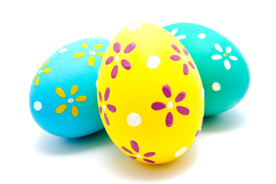 Perfect colorful handmade easter eggs isolated