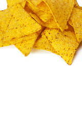 Naklejka premium corn nachos on white background