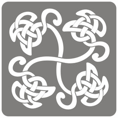 monochrome icon with Celtic art and ethnic ornaments for your design