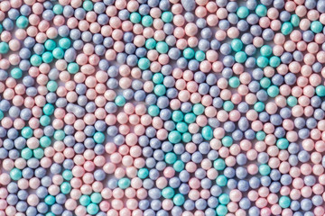 Sugar sprinkle dots, decoration for confectionery. High magnification macro.