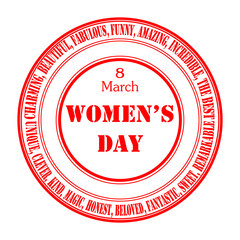 Red Stamp for the March 8 with compliments