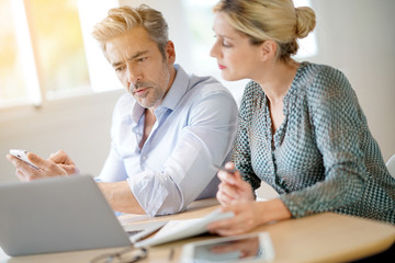 Fototapeta premium Business team working together on project in office