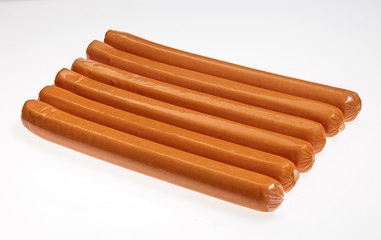 Sausages on a white background.