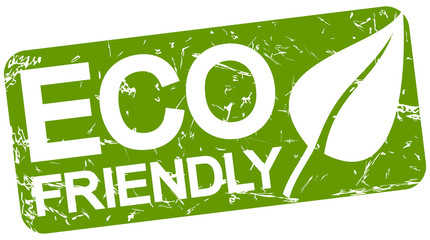 green stamp with text ECO FRIENDLY