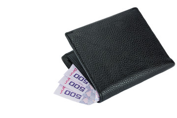 Black leather wallet