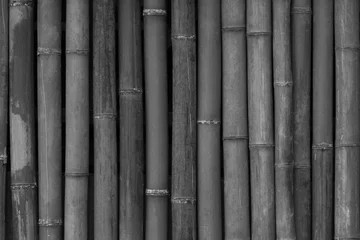 Stickers pour porte Bambou texture abstraite de mur de bambou en noir et blanc