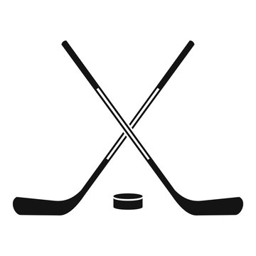 Ice Hockey Sticks Icon, Simple Style