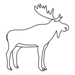 Moose icon, outline style