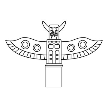 Totem Pole Icon, Outline Style