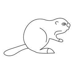 Beaver icon, outline style
