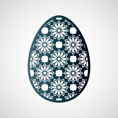 Decorative openwork easter egg with floral pattern. Vector laser cutting template.