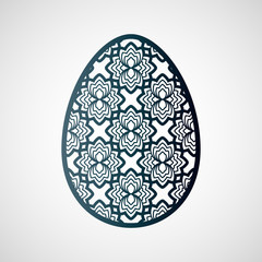 Decorative openwork easter egg with floral pattern. Vector laser cutting template.