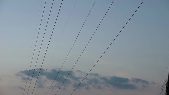 High voltage post or High voltage tower after sunset
