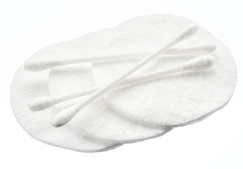 Cotton swabs and cotton pads.