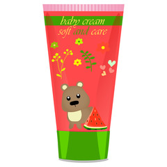 Baby cream tube with kids design