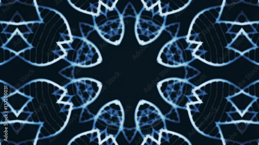 Poster animated elegant glamour mandala flower particles loop able. 3d rendering 4k