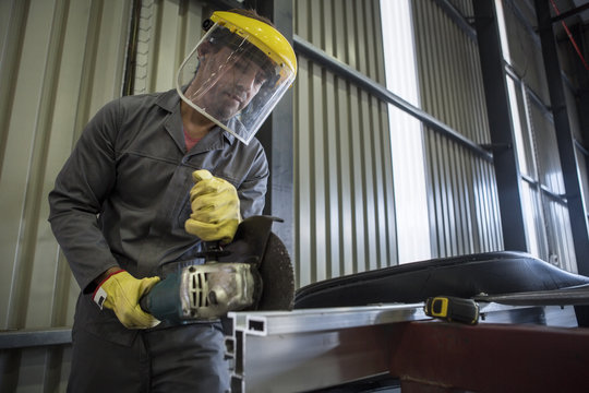 Man using buzz saw