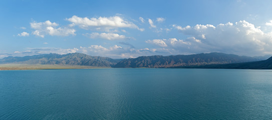 Bartogai dam on a mountain river Chilik, Kazakhstan