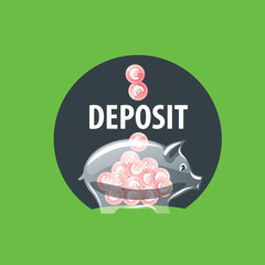 vector logo piggy bank