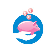 vector logo piggy bank