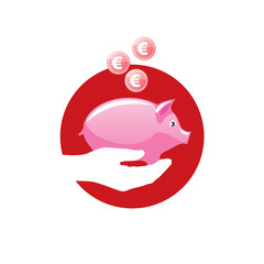 vector logo piggy bank