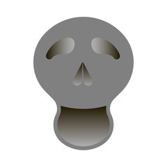 gray skull. abstract head. white background. vector illustration