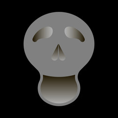 gray skull. abstract head. black background. vector illustration