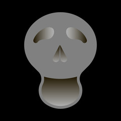 Naklejka premium gray skull. abstract head. black background. vector illustration