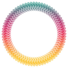 Gradient color abstract round frame. Copy space. Raster clip art.